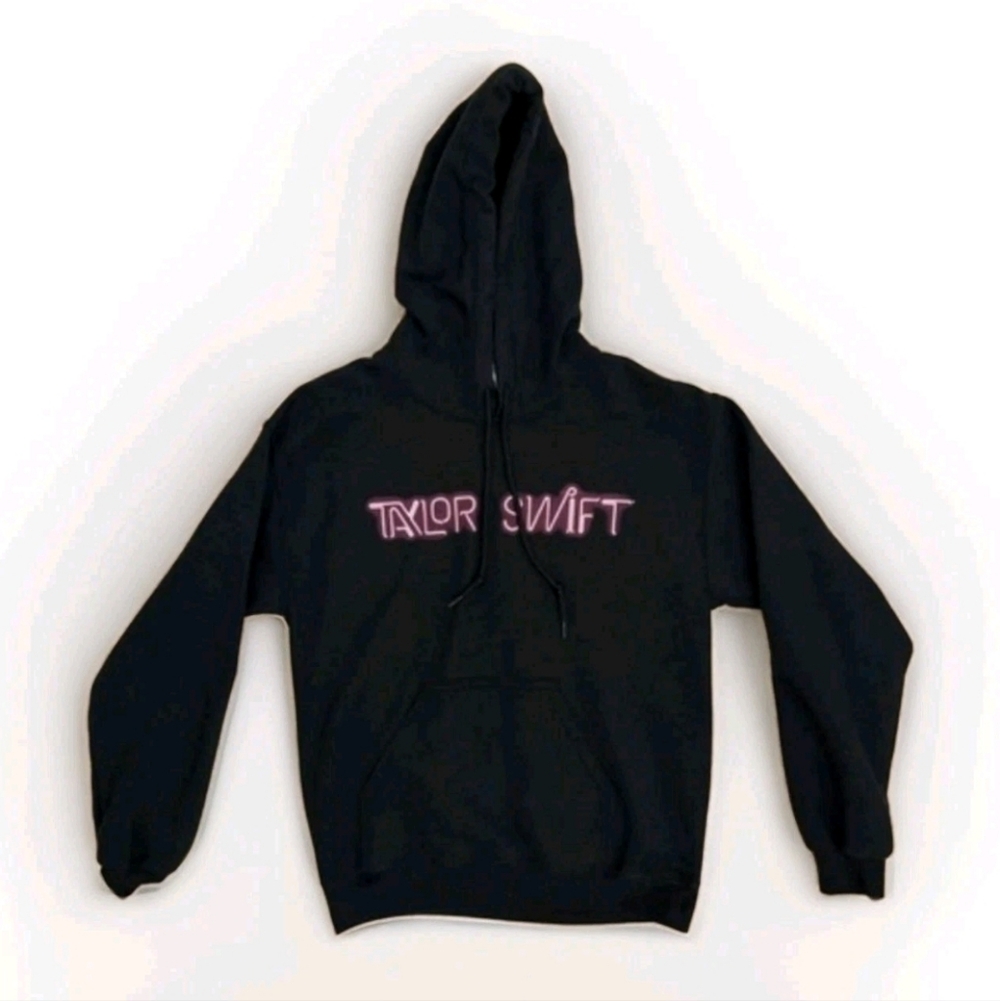 Taylor Swift Hoodie Pullover Black 1989 World Tour Neon Script Sweatshirt S - Picture 4 of 8
